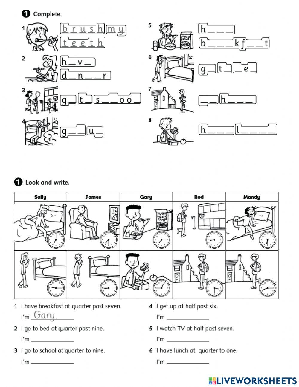 Daily activities and time