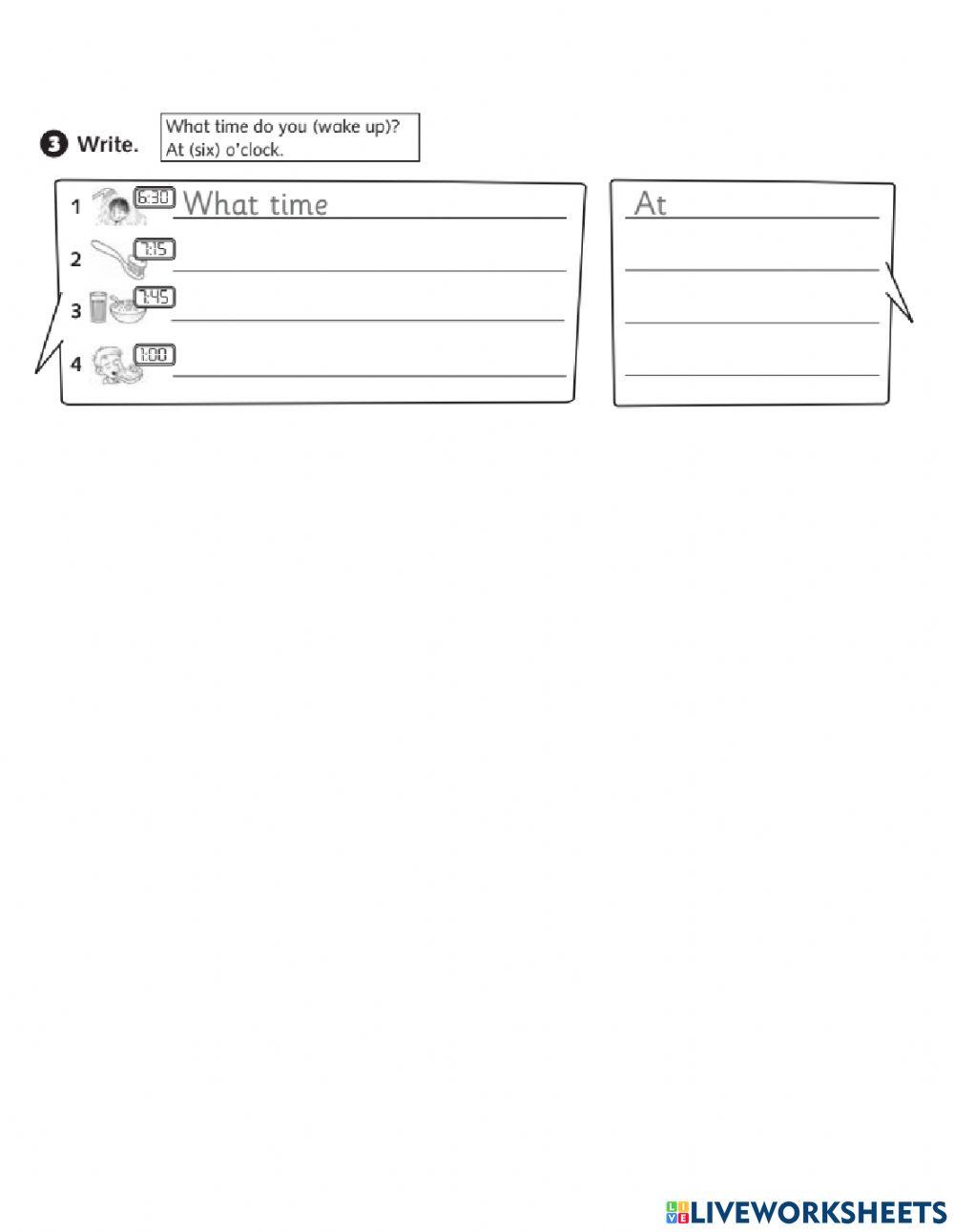 Daily activities and time