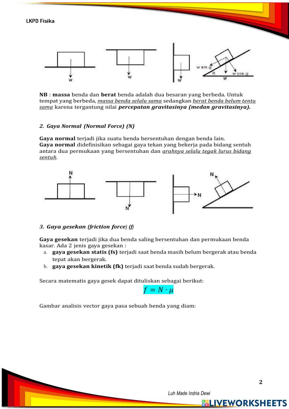 LKPD Kelompok Jenis-jenis Gaya