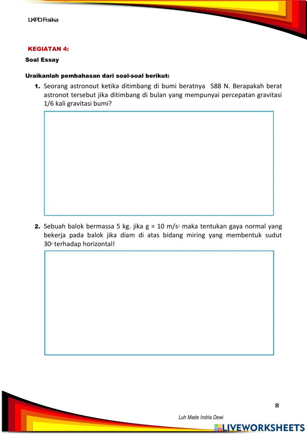 LKPD Kelompok Jenis-jenis Gaya