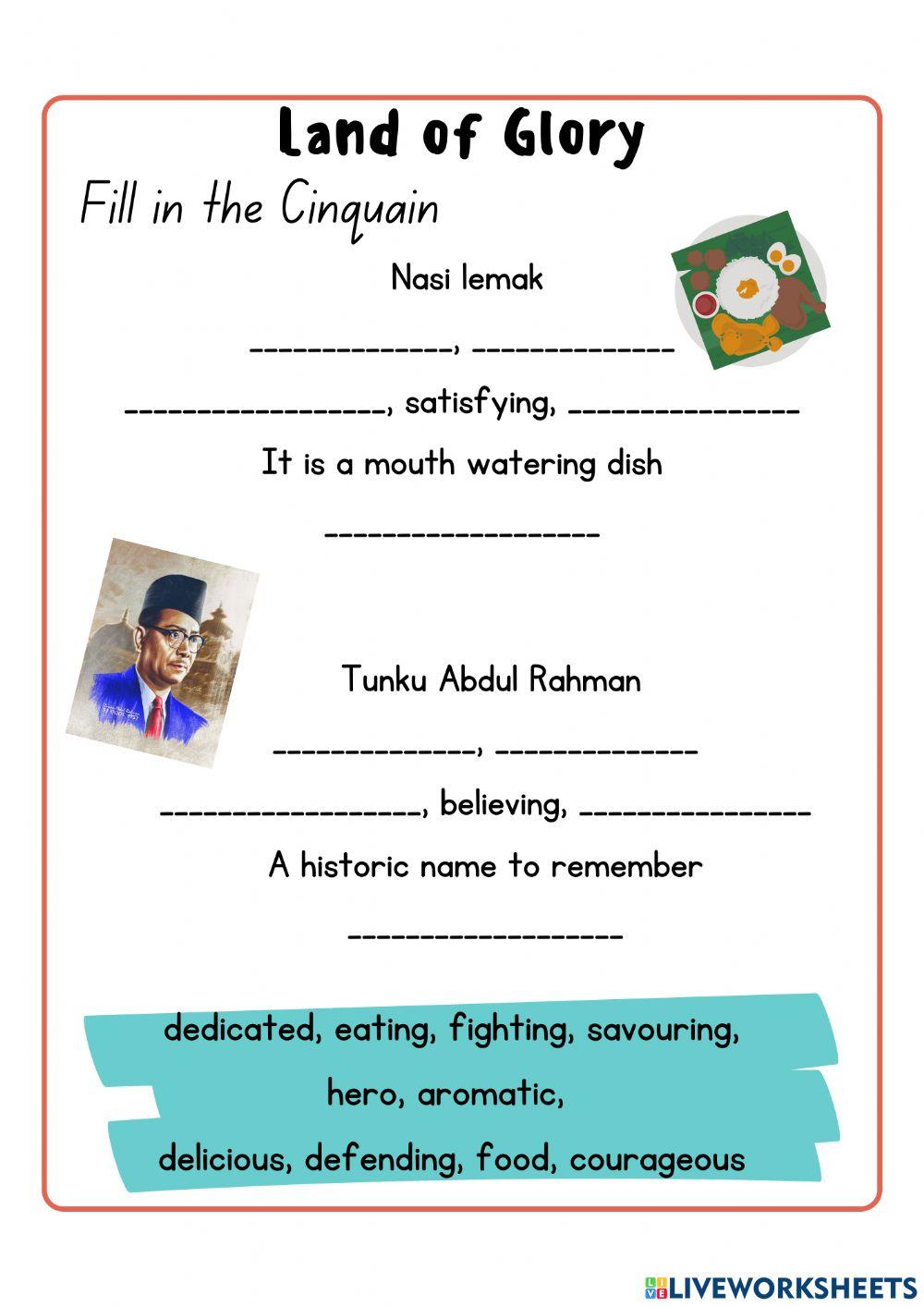 Fill in the Cinquain