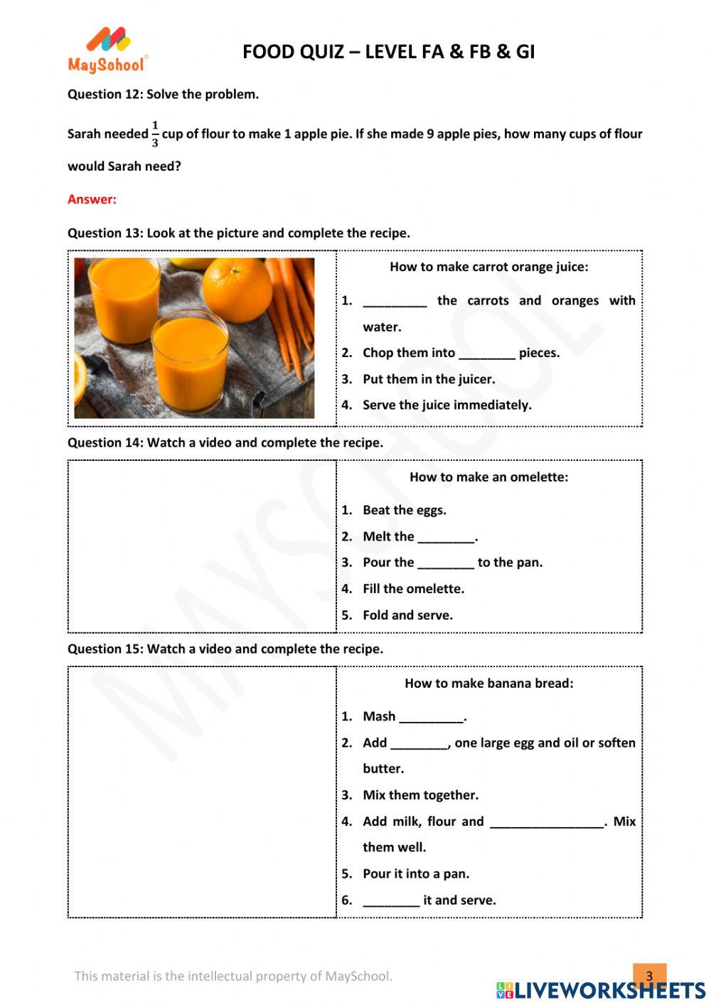 MaySchool - September Challenge: Food - FA.FB.GI