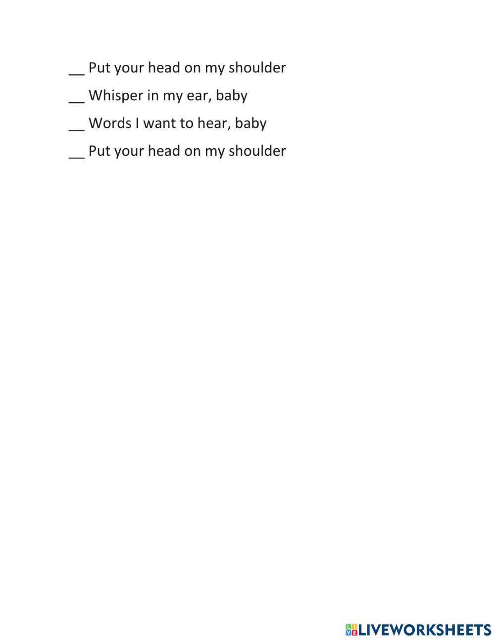 Put your head on my shoulder