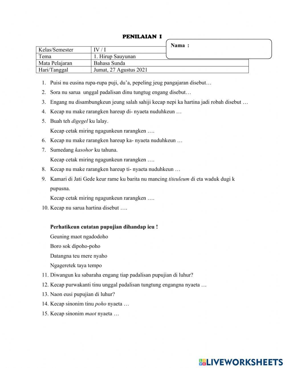 Penilaian i bahasa sunda