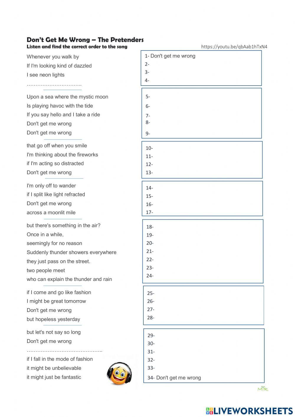 Song: Don´t get me wrong