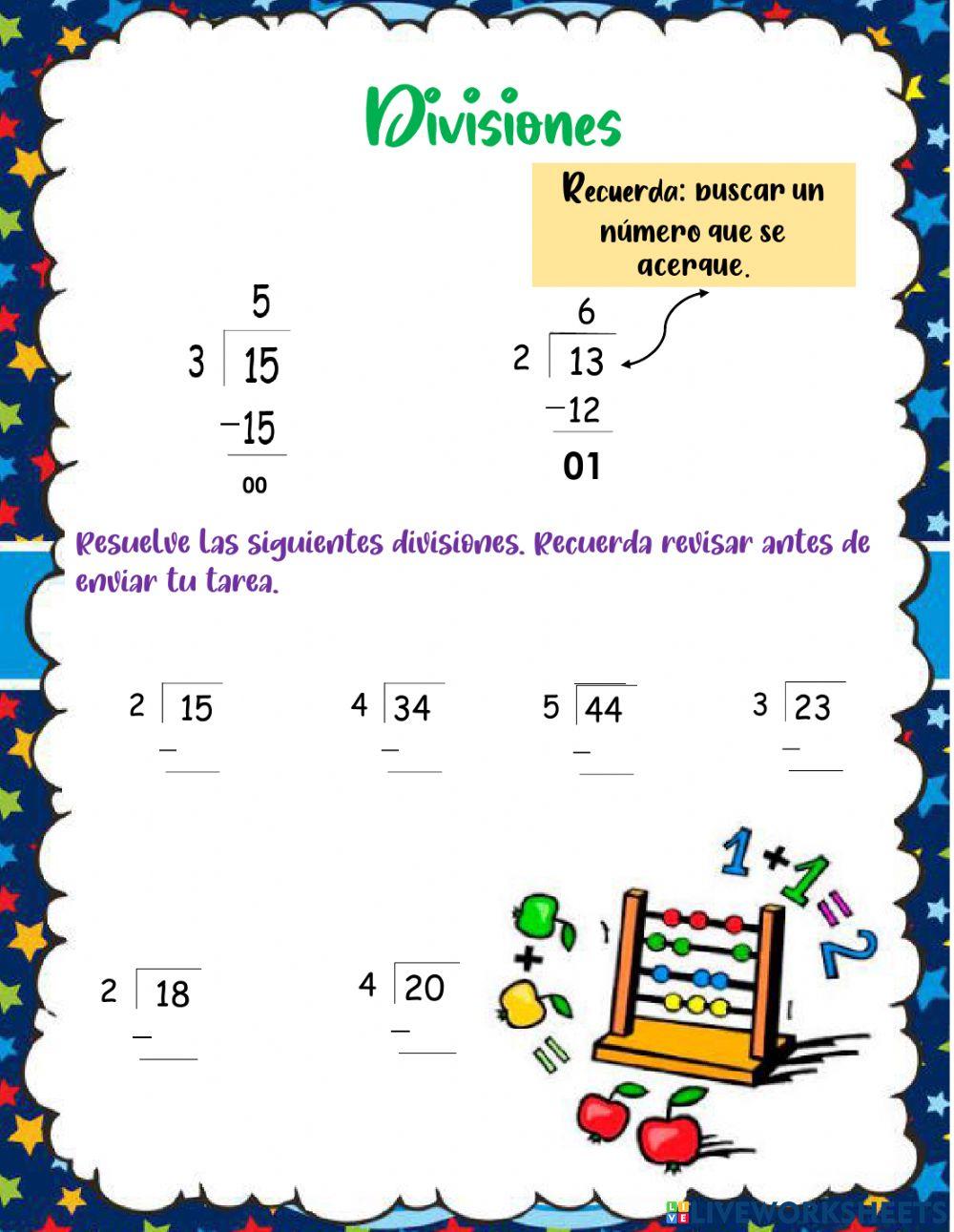 Divisiones de 1 cifra