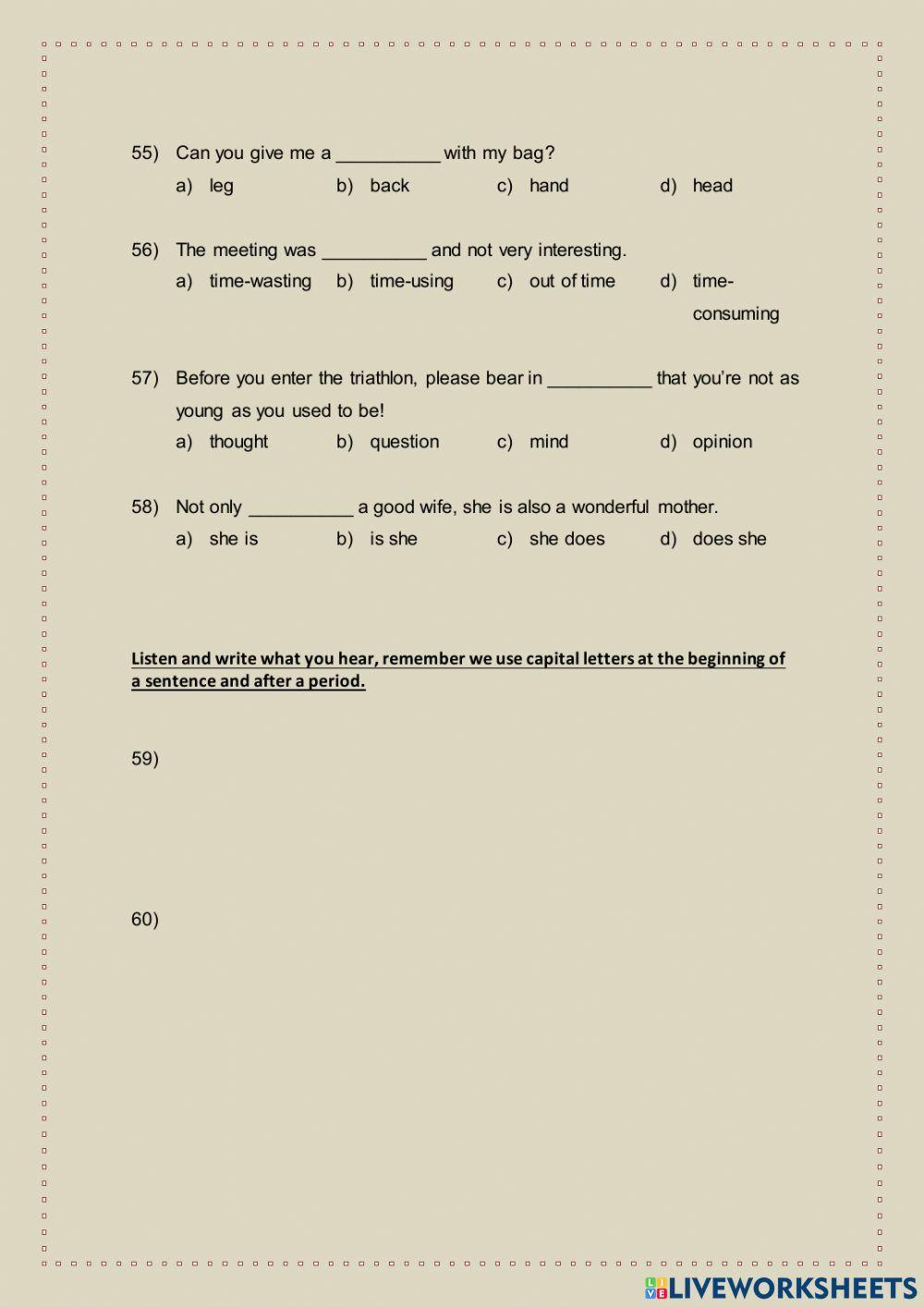 English Placement test