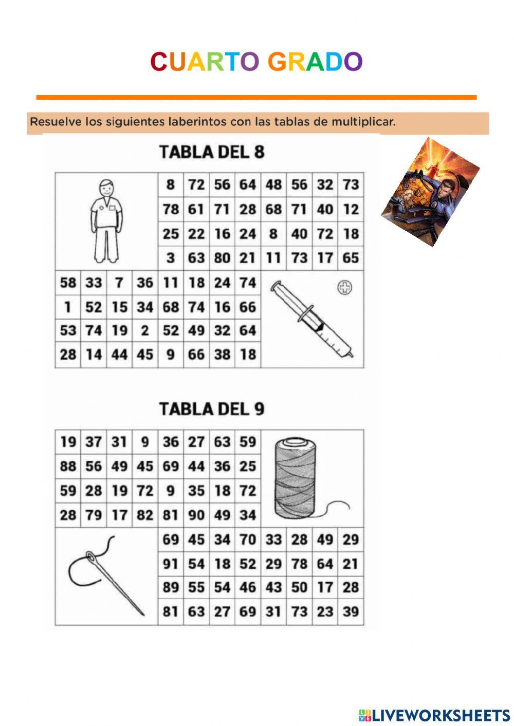 Tablas de multiplicar