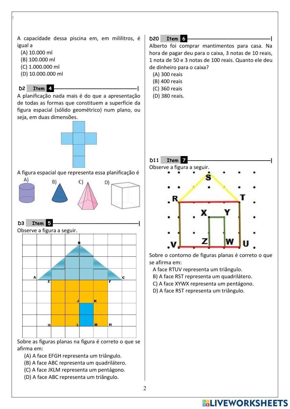 Simulado de Matemática