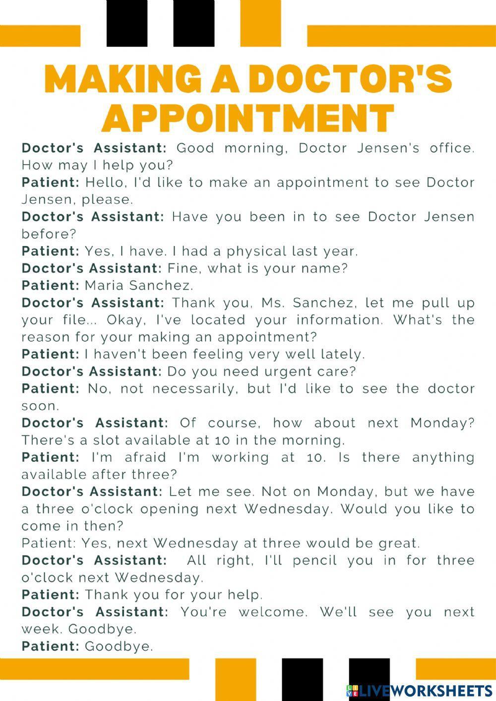 1314423 Making A Doctor s Appointment 1314423-making-a-doctor-s-appointment