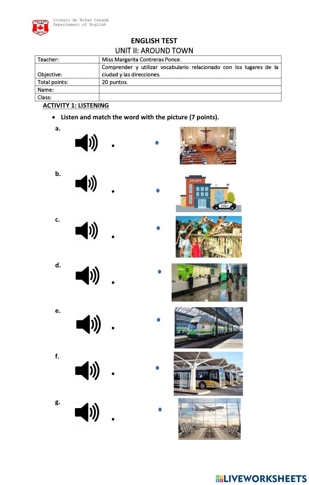 Test unit 2 8th grade