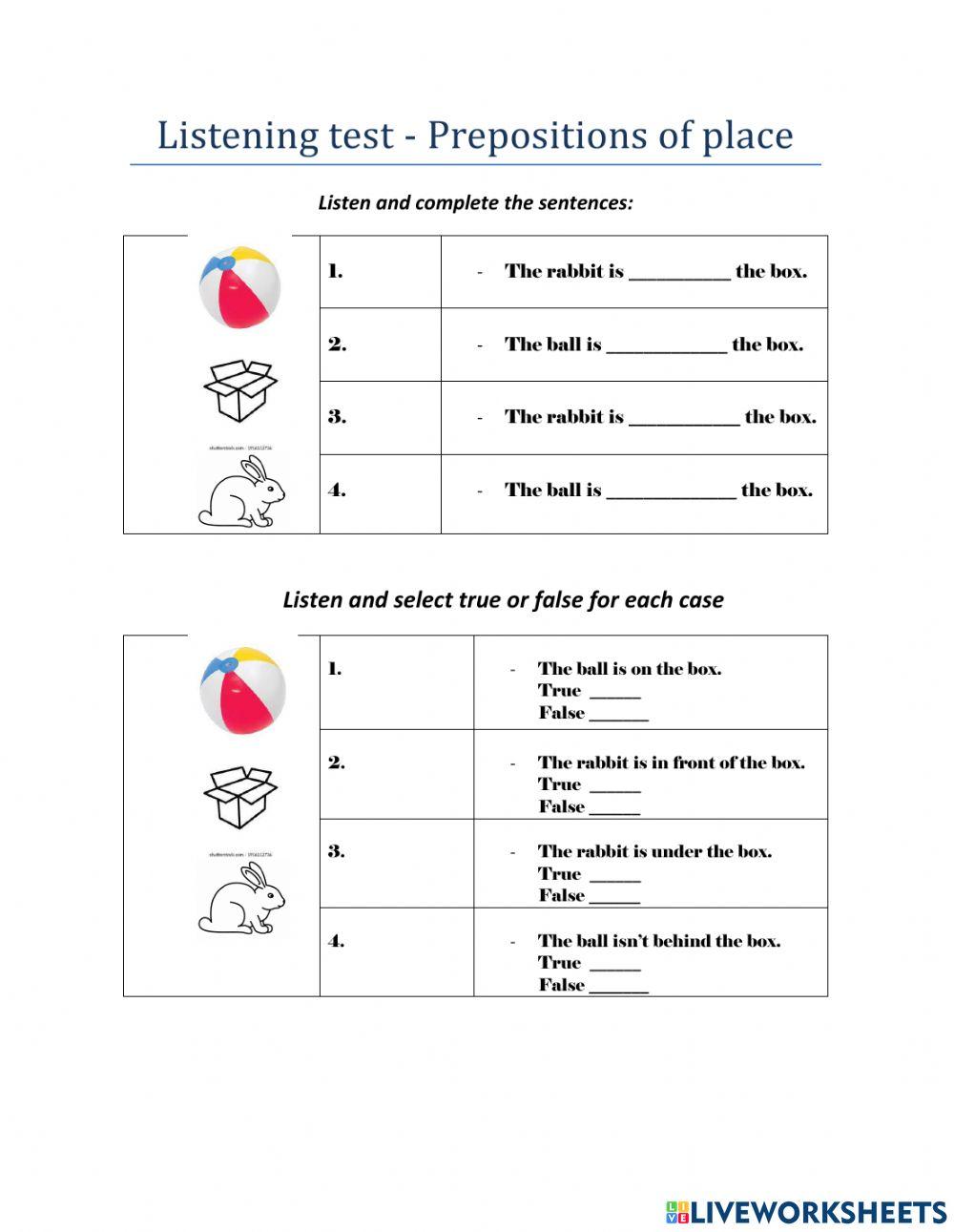 Listening: Prepositions
