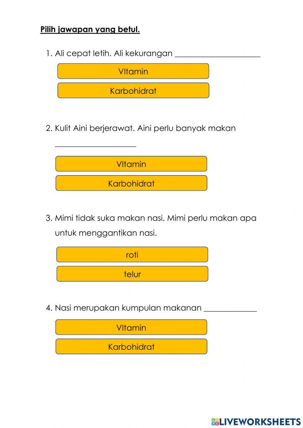 Vitamin dan karbohidrat