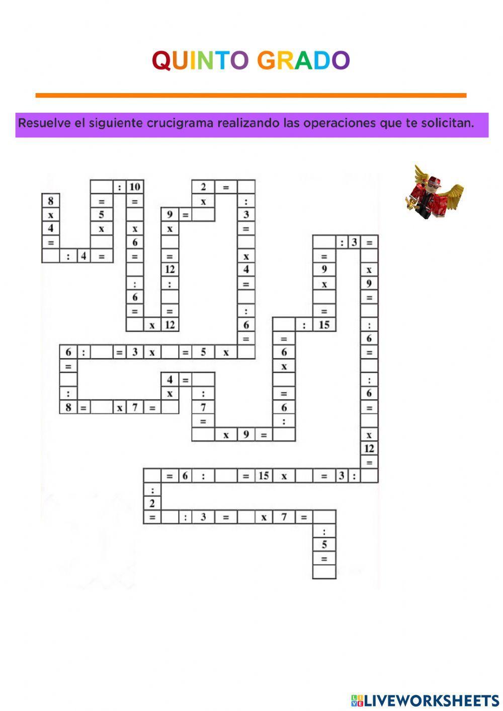 Crucigrama matemàtico