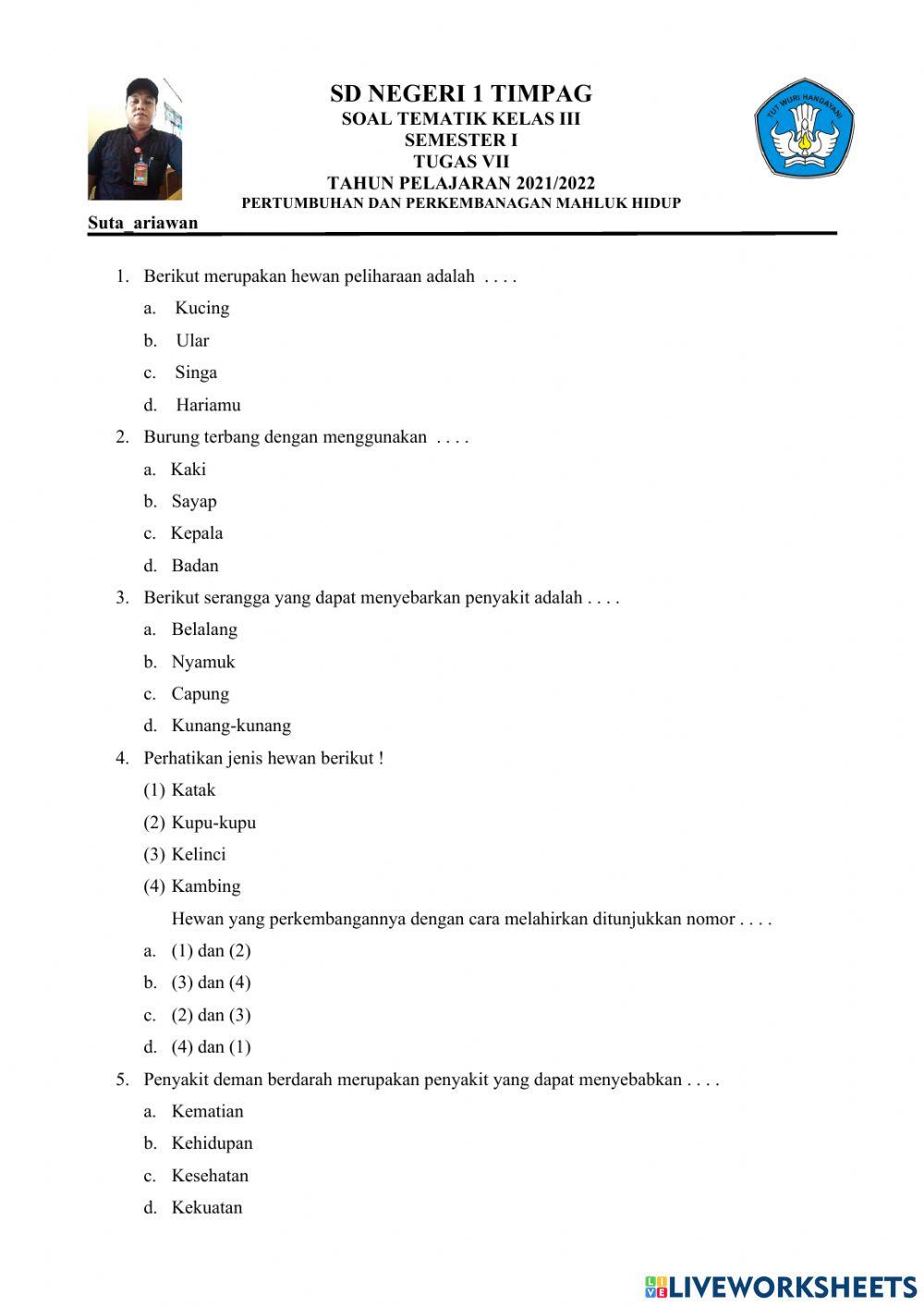 Perkembangan dan pertumbuhan mahluk hidup