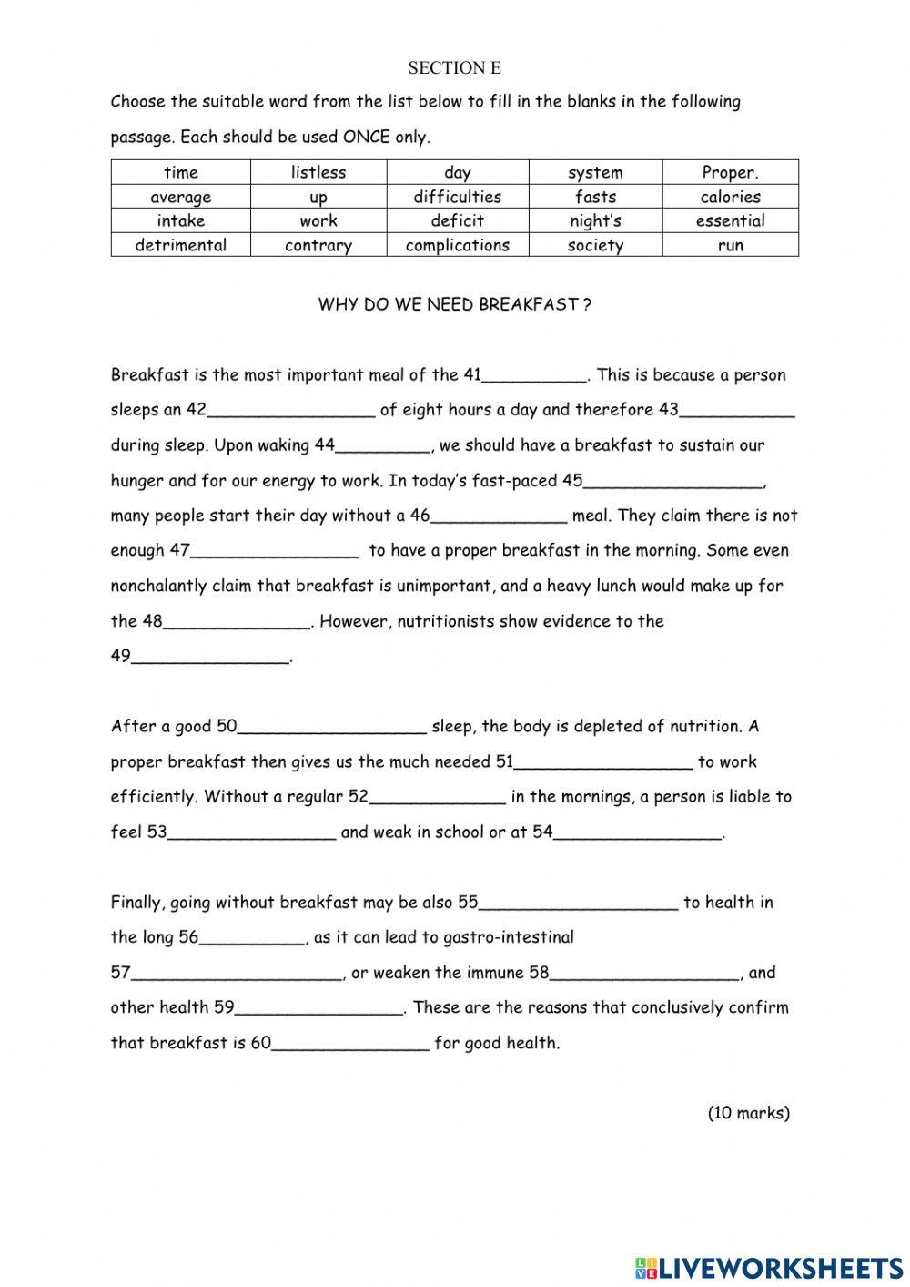 3339598 Cloze Passage 2 Kayoy LiveWorksheets