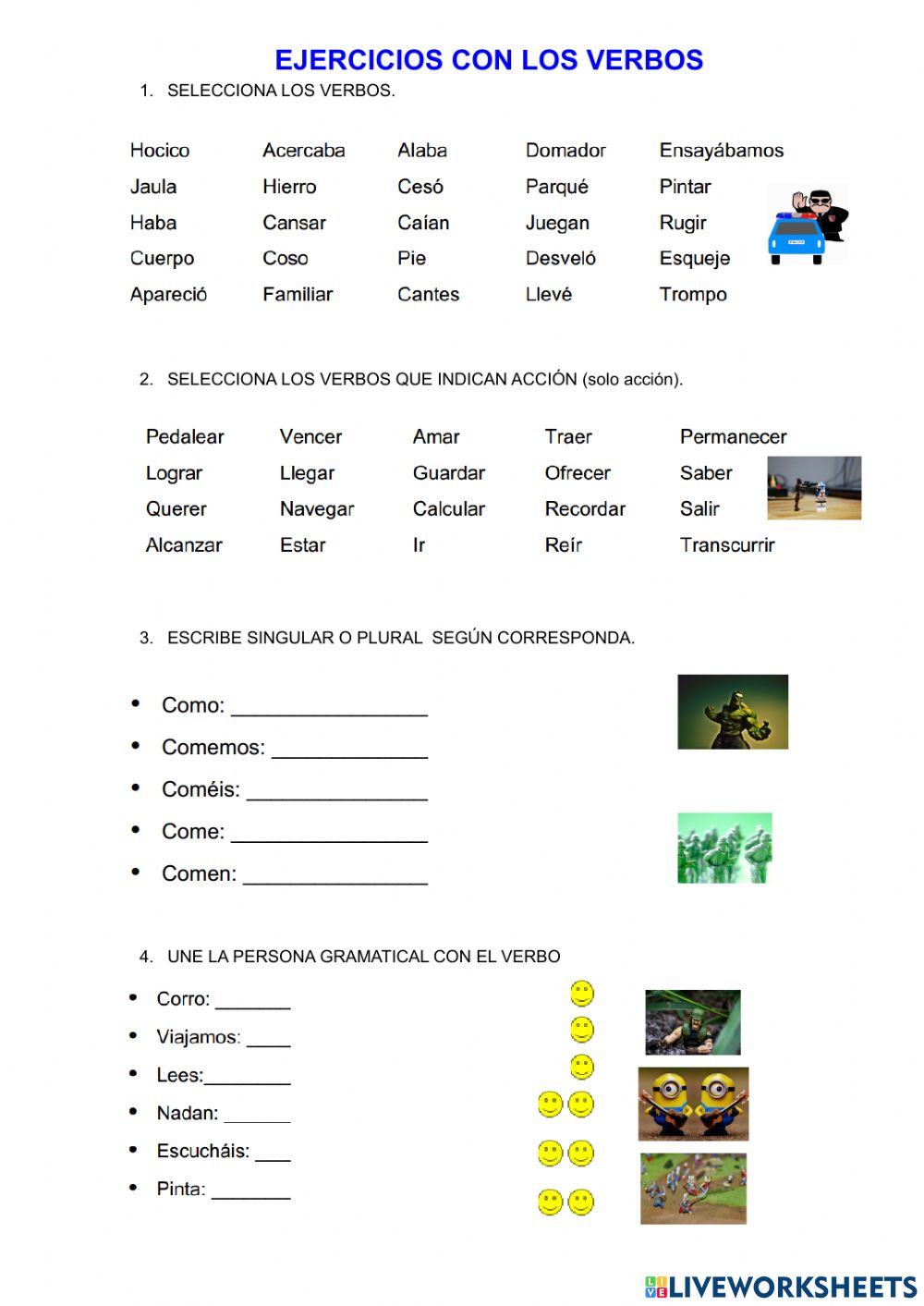 Verbos tipos y personas