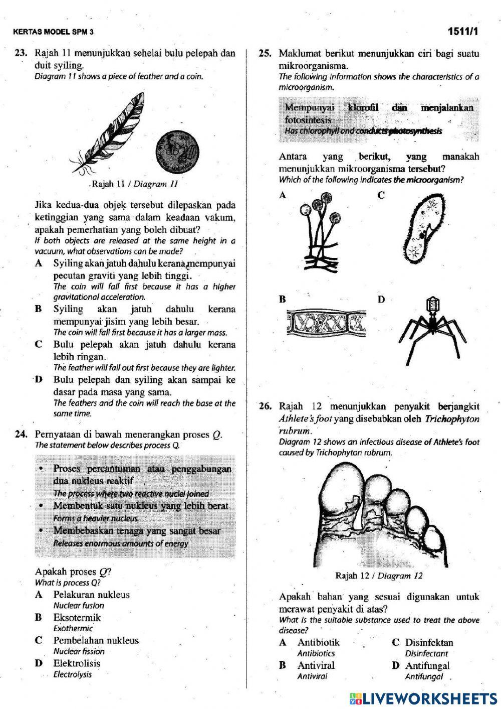 SAINS KSSM -  PELANGI KERTAS 1 SET 3
