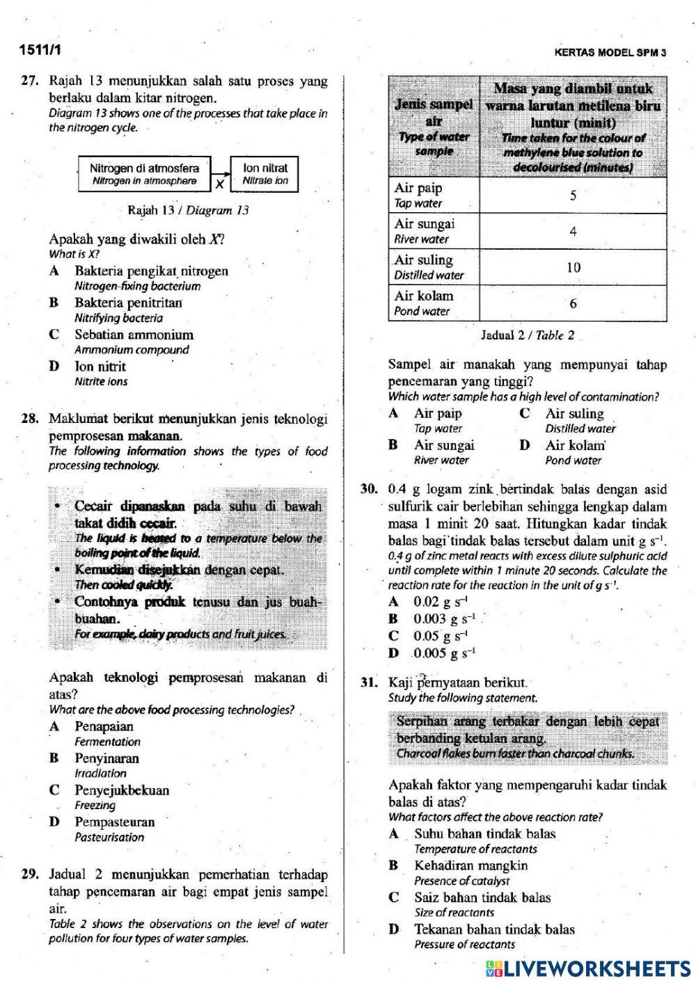 SAINS KSSM -  PELANGI KERTAS 1 SET 3
