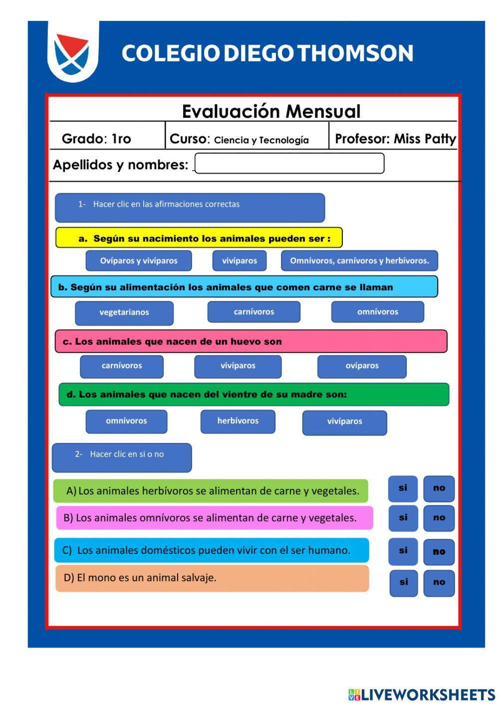 Evaluación de Ciencias