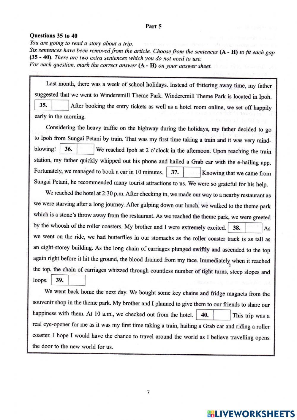 Mid semester 2 form 1