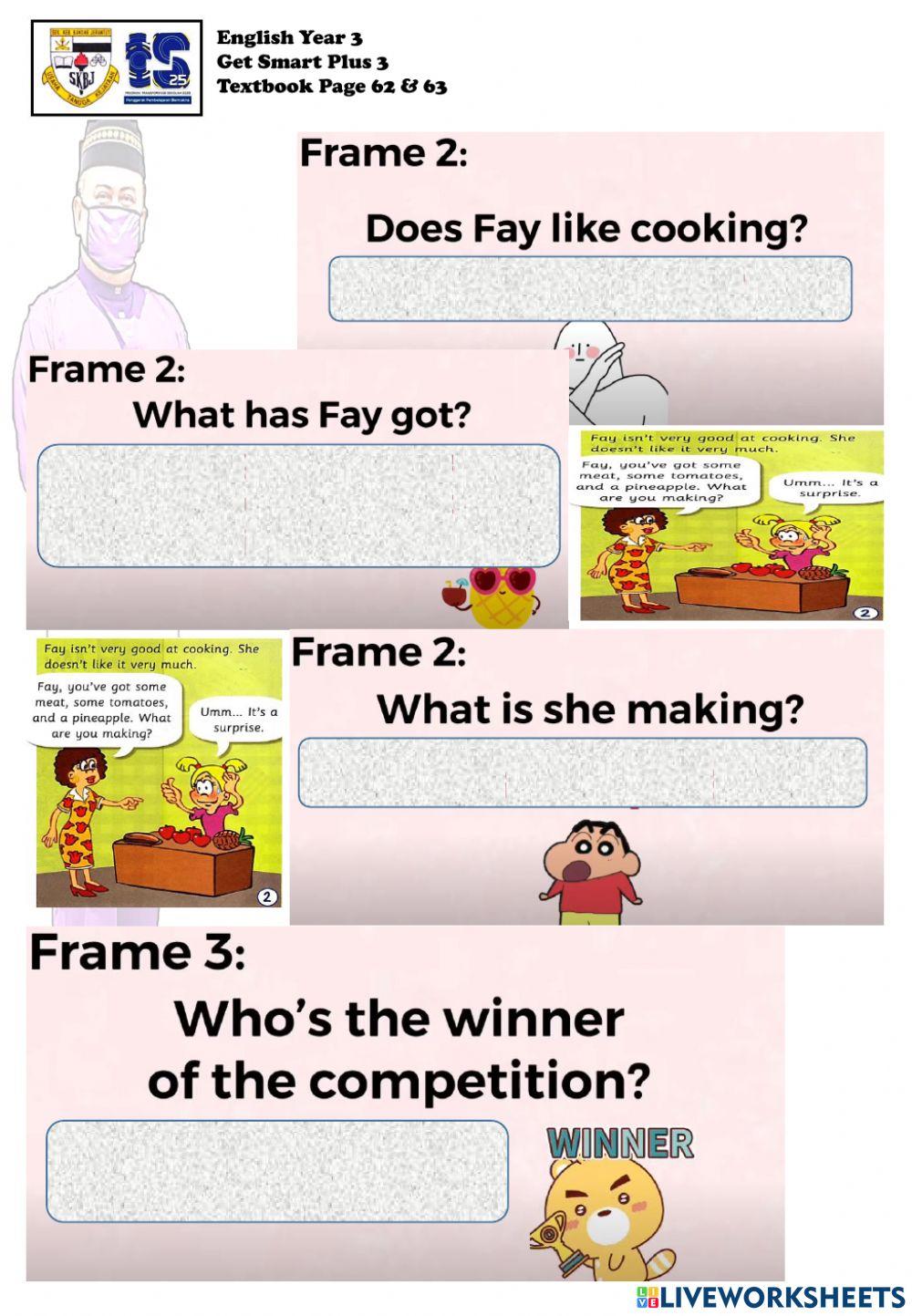 Live worksheet get smart plus 3 textbook page 62 & 63