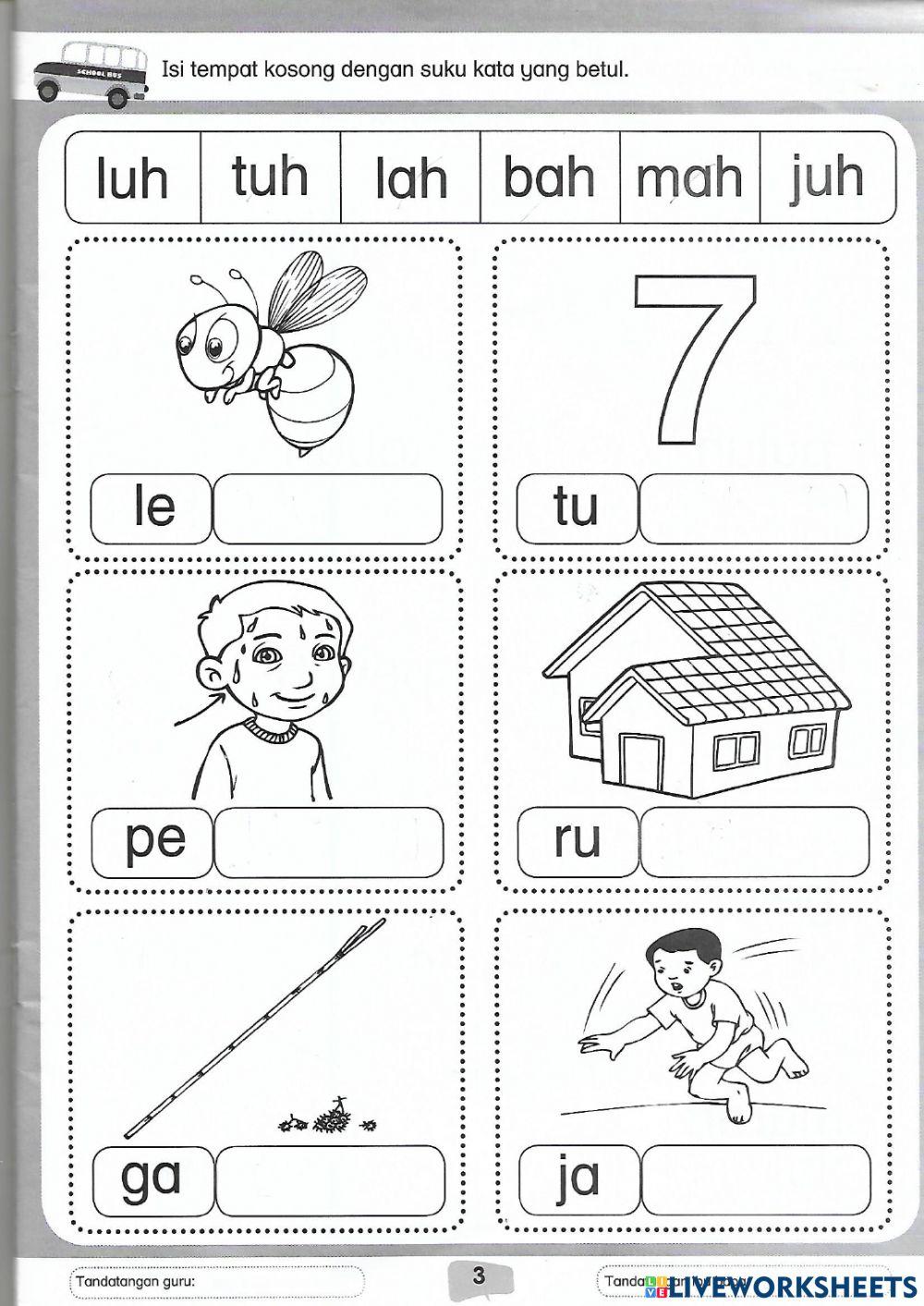 Akhiran H (2) worksheet | Live Worksheets