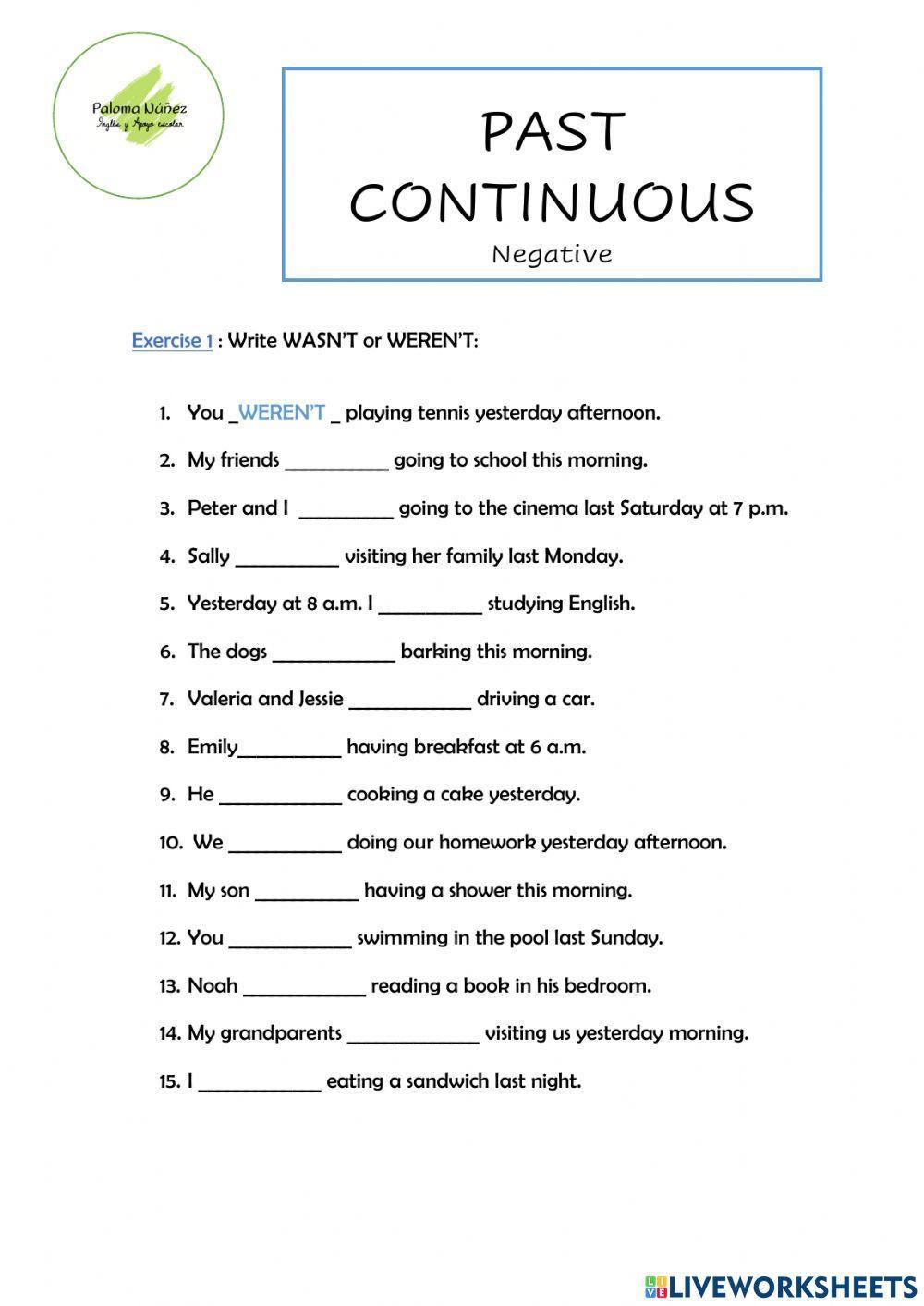 Lesson 24 - past continuous negative