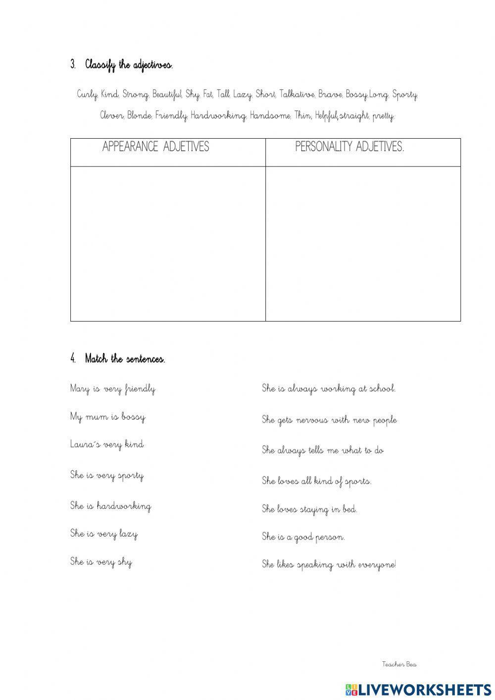 Personality adjetives