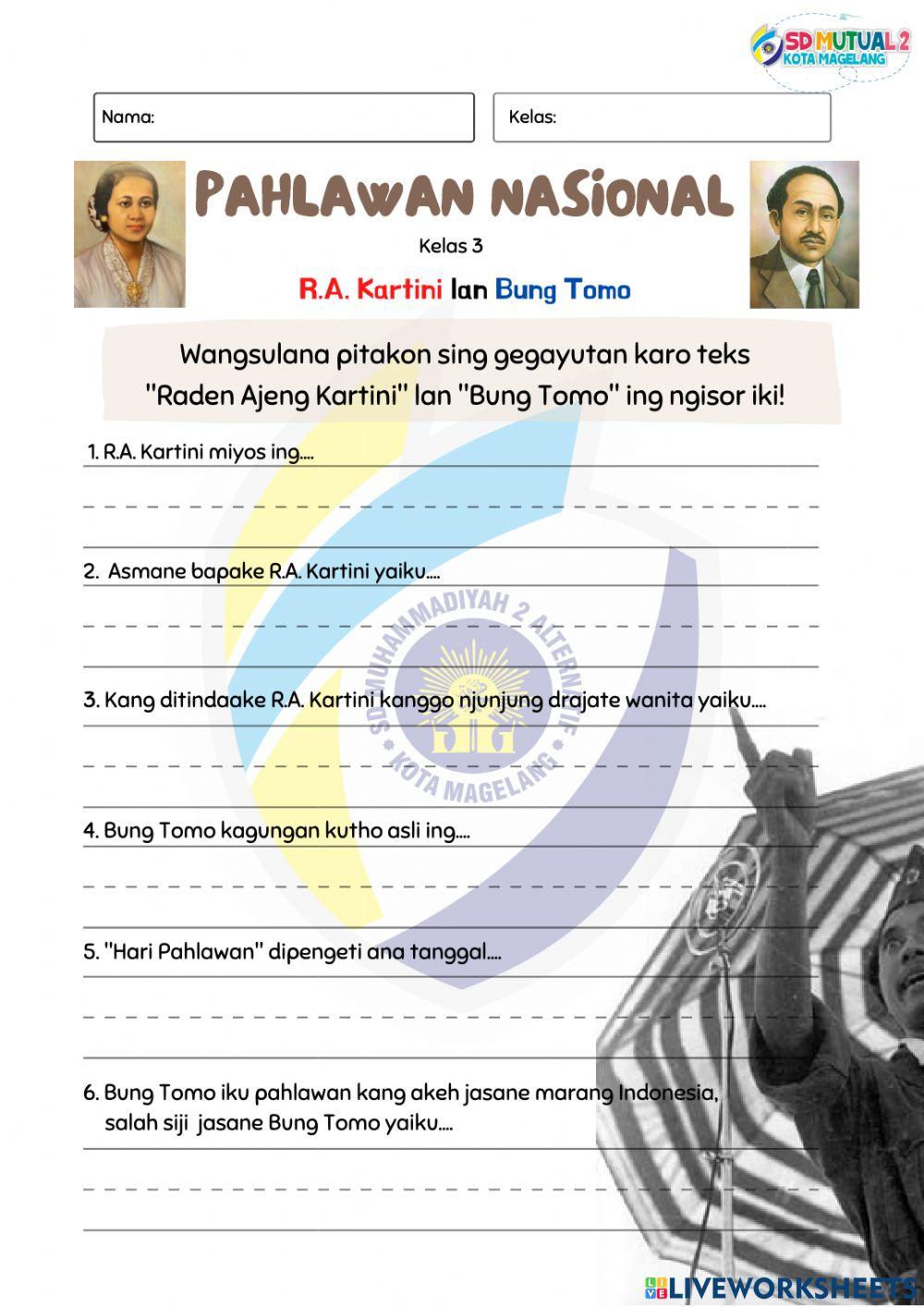 Bahasa Jawa Pahlawan Nasioal