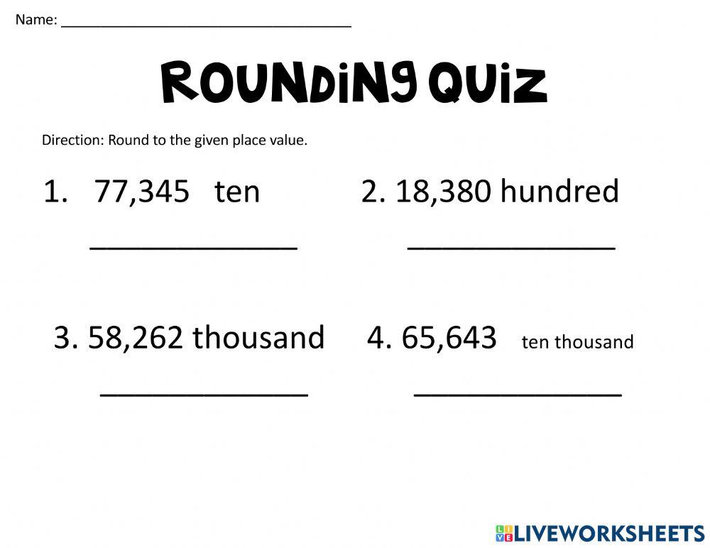 Rounding Quiz