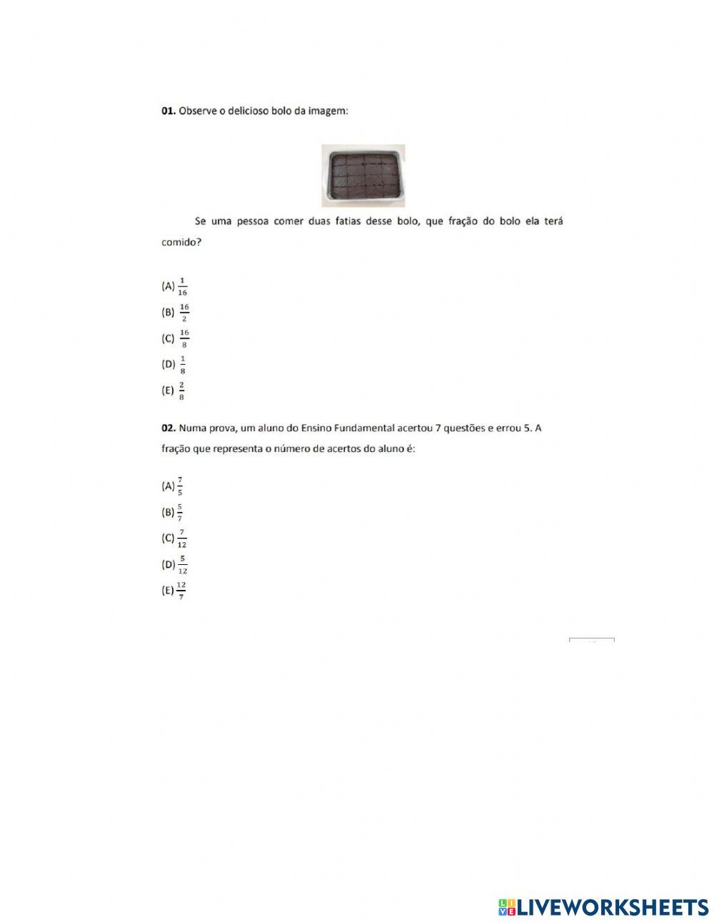 Frações, poligonos e sólidos geométricos