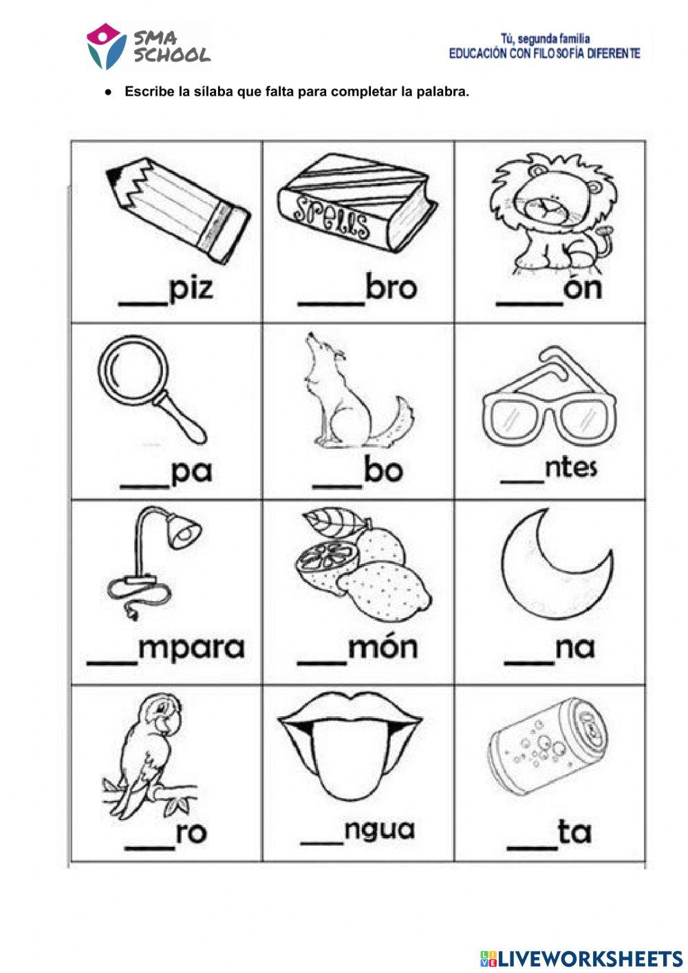 Formamos sílabas con la consonante l