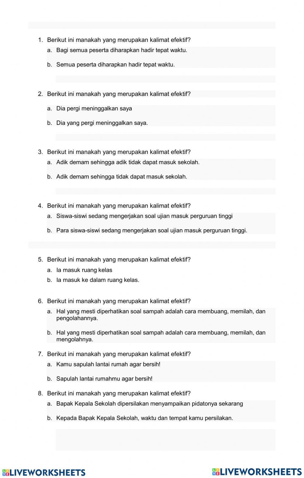 Kelas 6-Kaimat Efektif dan Kata Baku