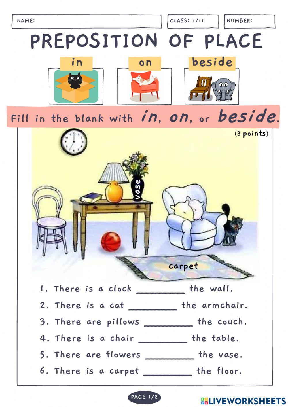 Proposition of Place M1 Worksheet