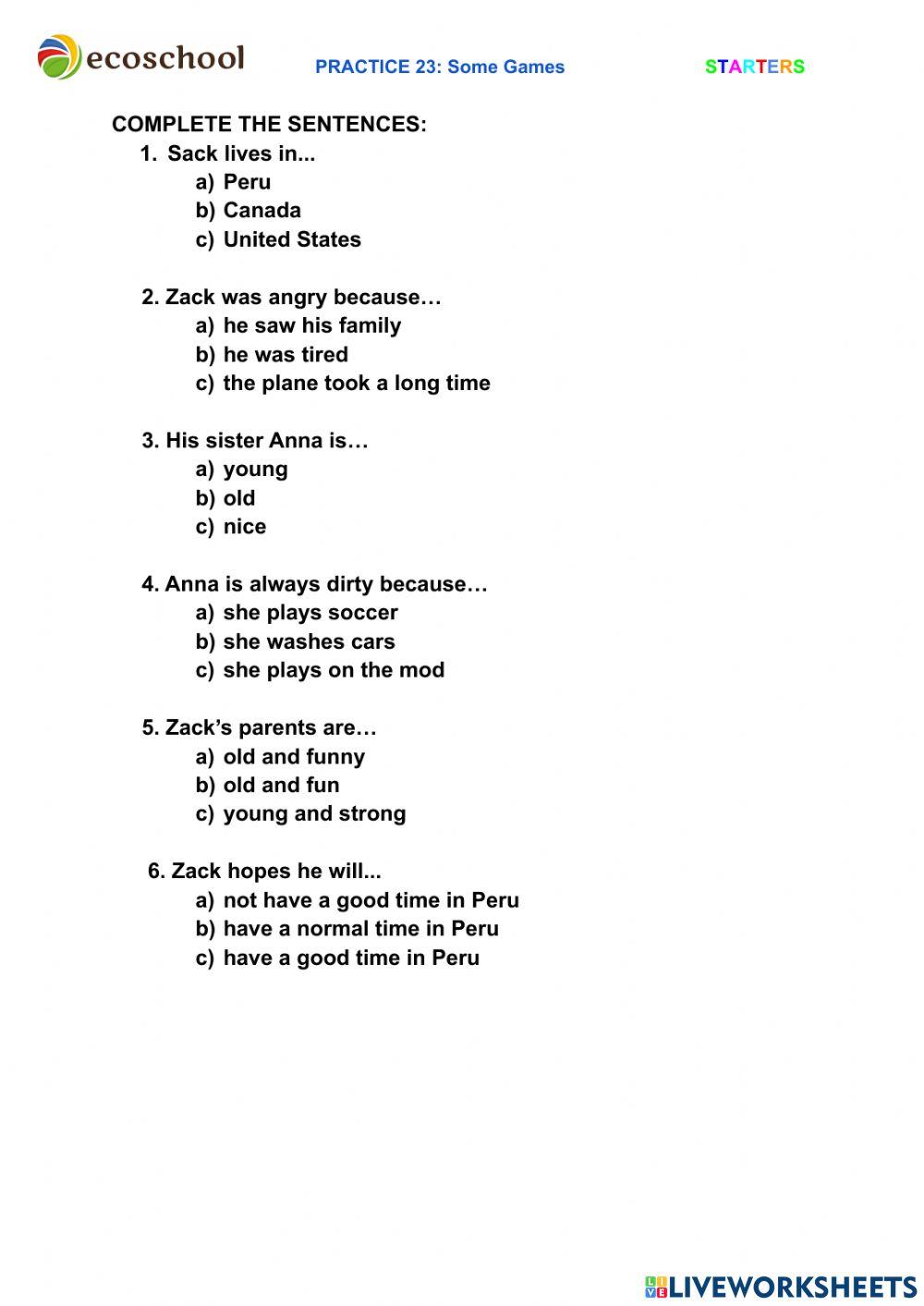 Practice 23: starters