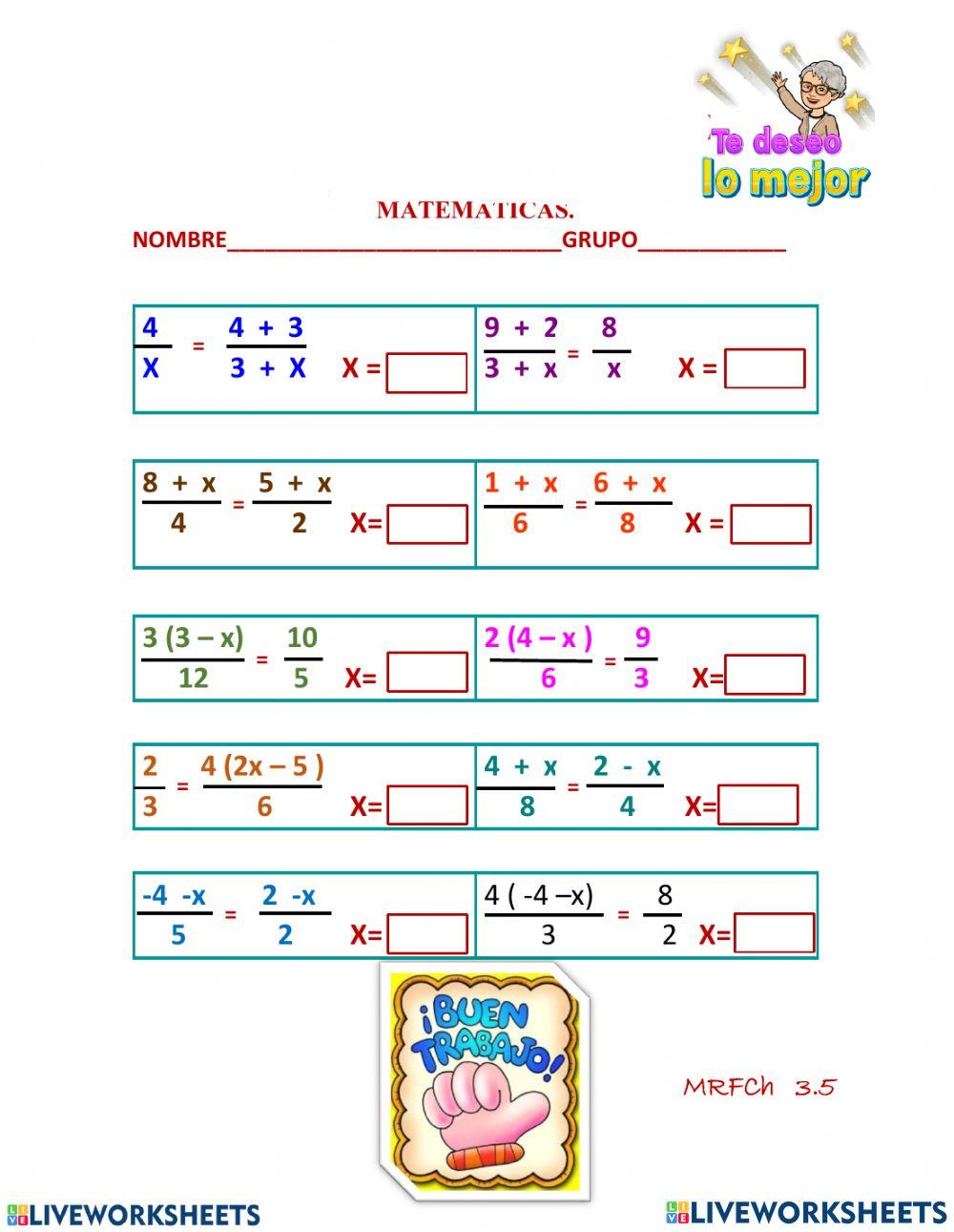 Ecuaciones con denominador