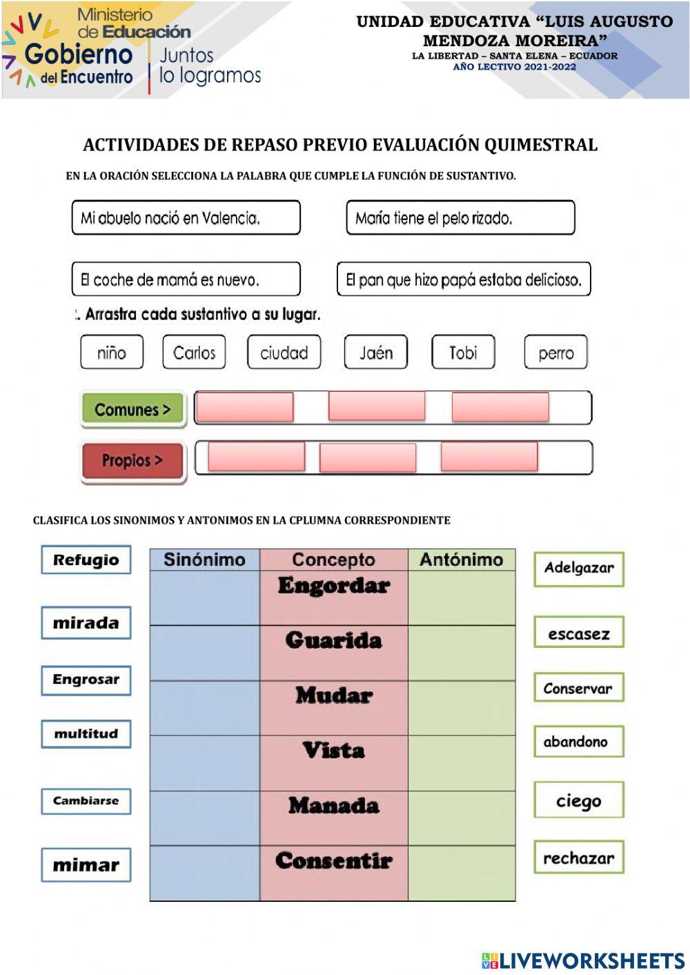 Actividades de repaso