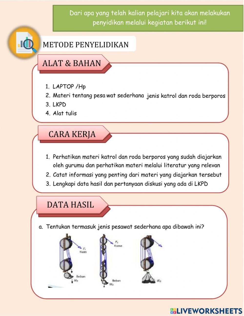 LKPD Katrol dan Roda Berporos