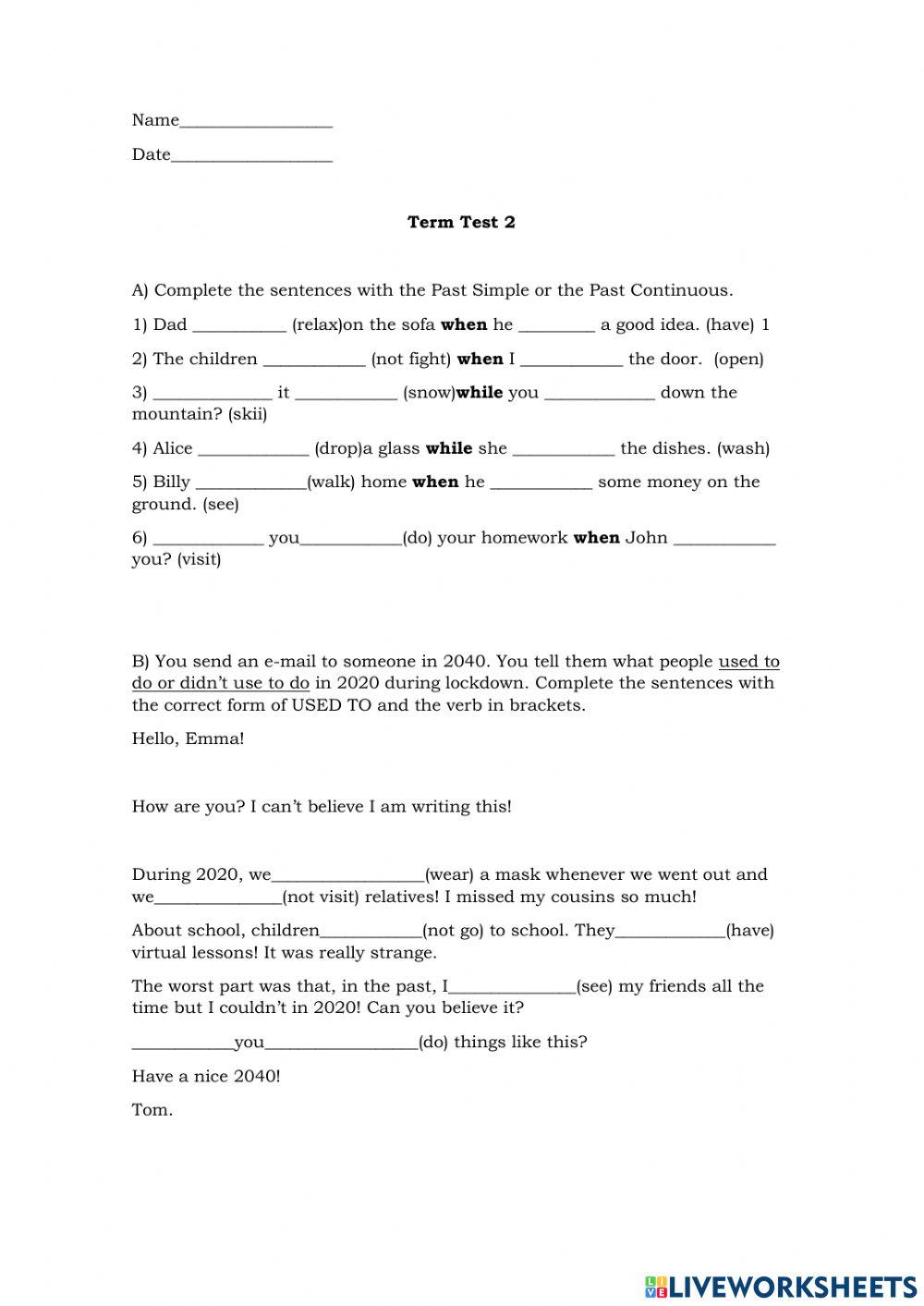2nd year term test 2