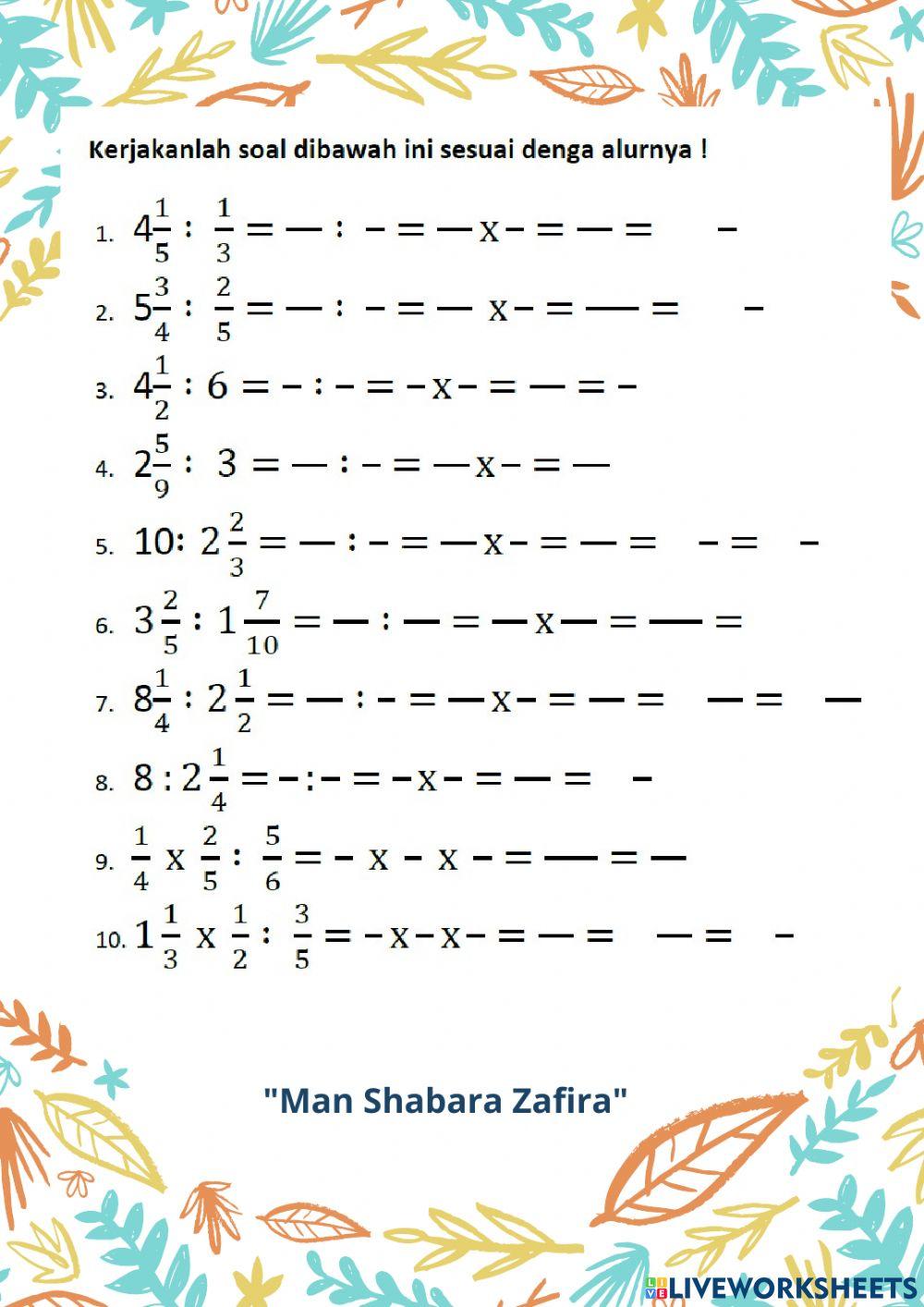 Lkpd matematika pembagian pecahan