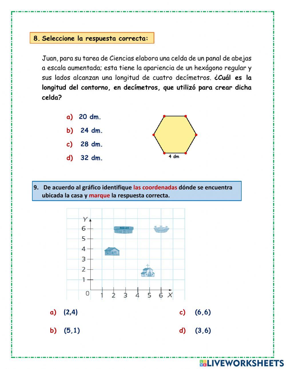 Evaluación diagnóstica de matematica
