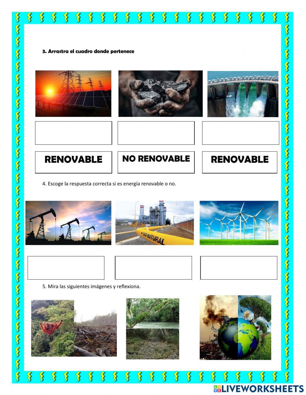 Ficha de las Energías Renovables y no Renovables:)