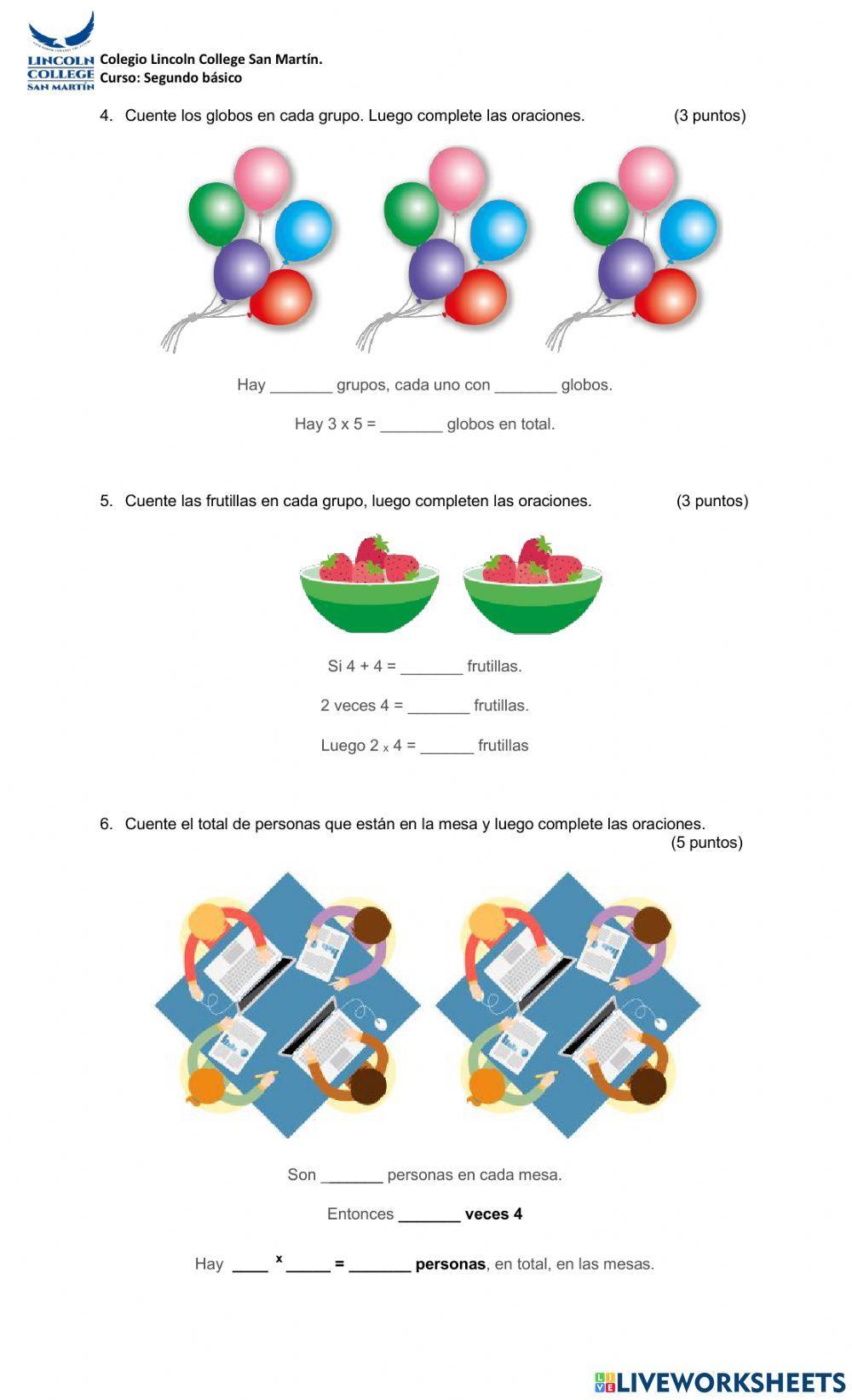 Guía evaluada Multiplicaciones.