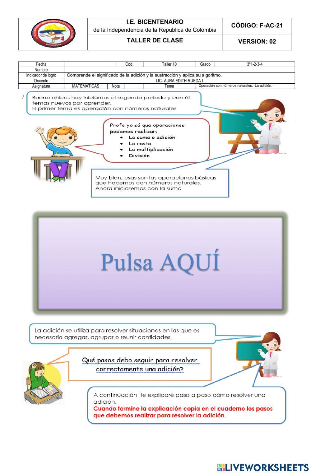 Operación con números naturales