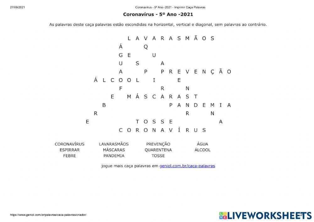 Coronavírus  - 5º Ano  -2021