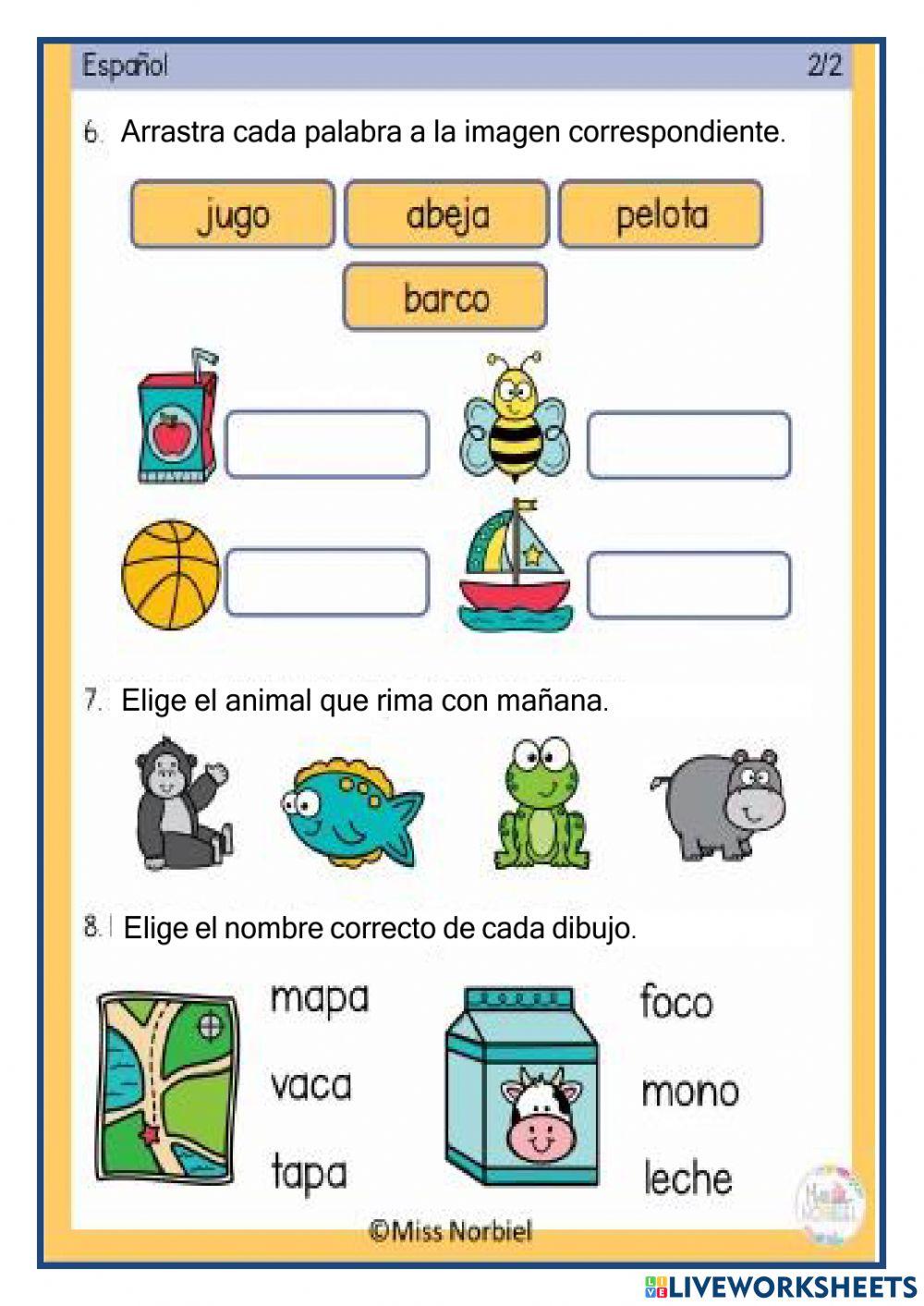 Examen diagnòstico español activity | Live Worksheets