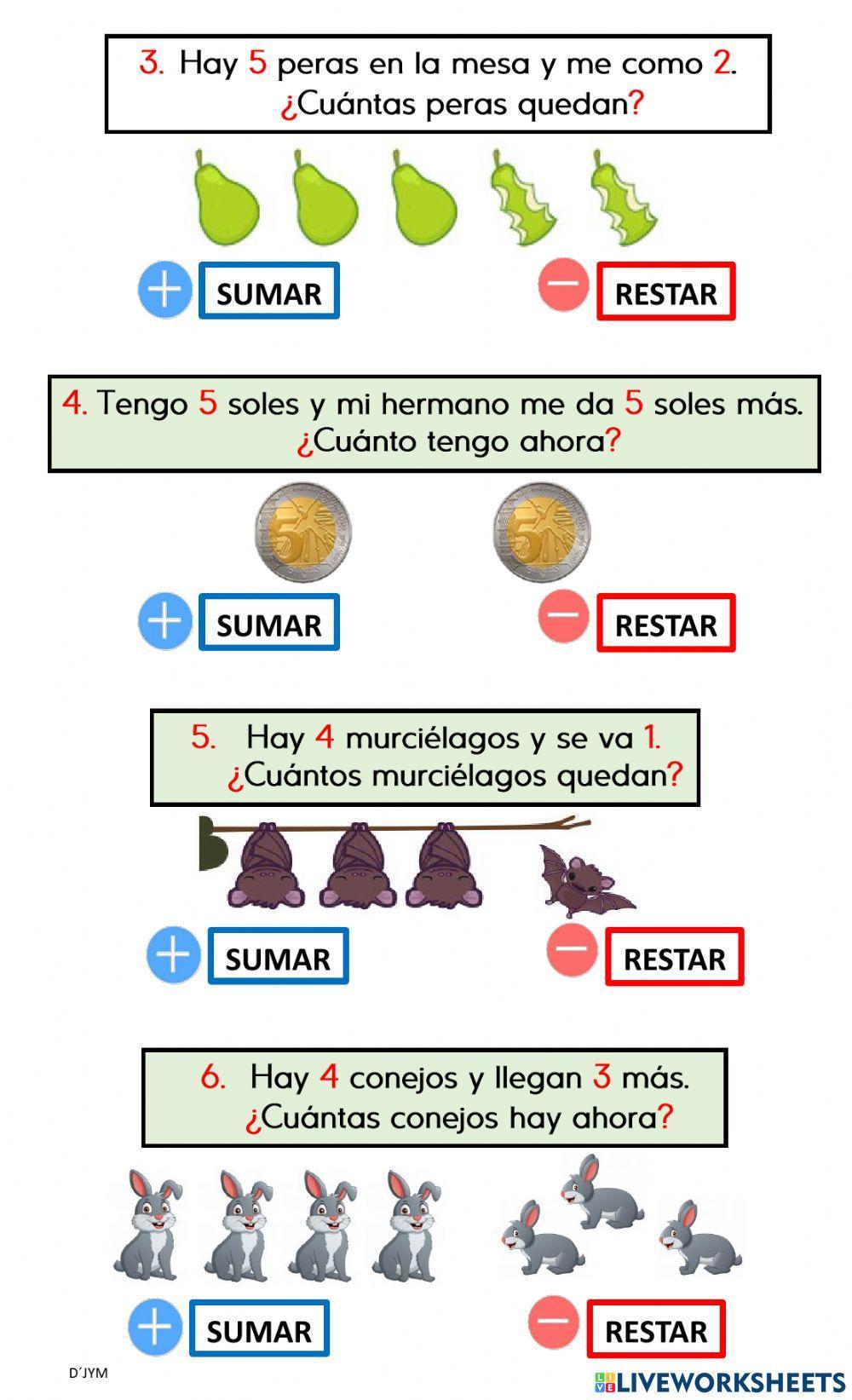 Sumar o Restar - Problemas
