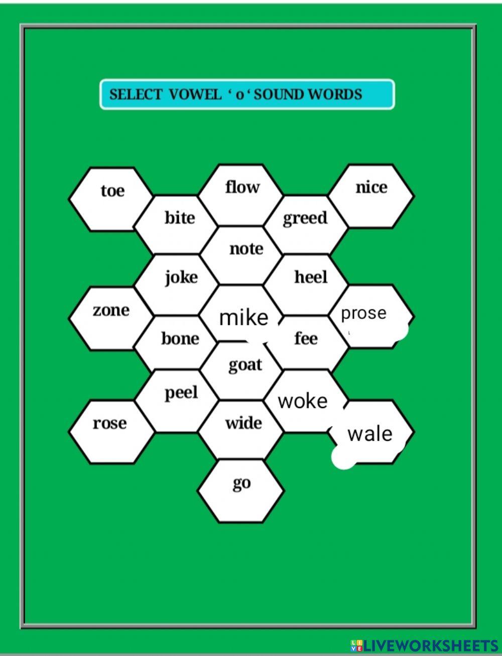 Long vowel sounds -o