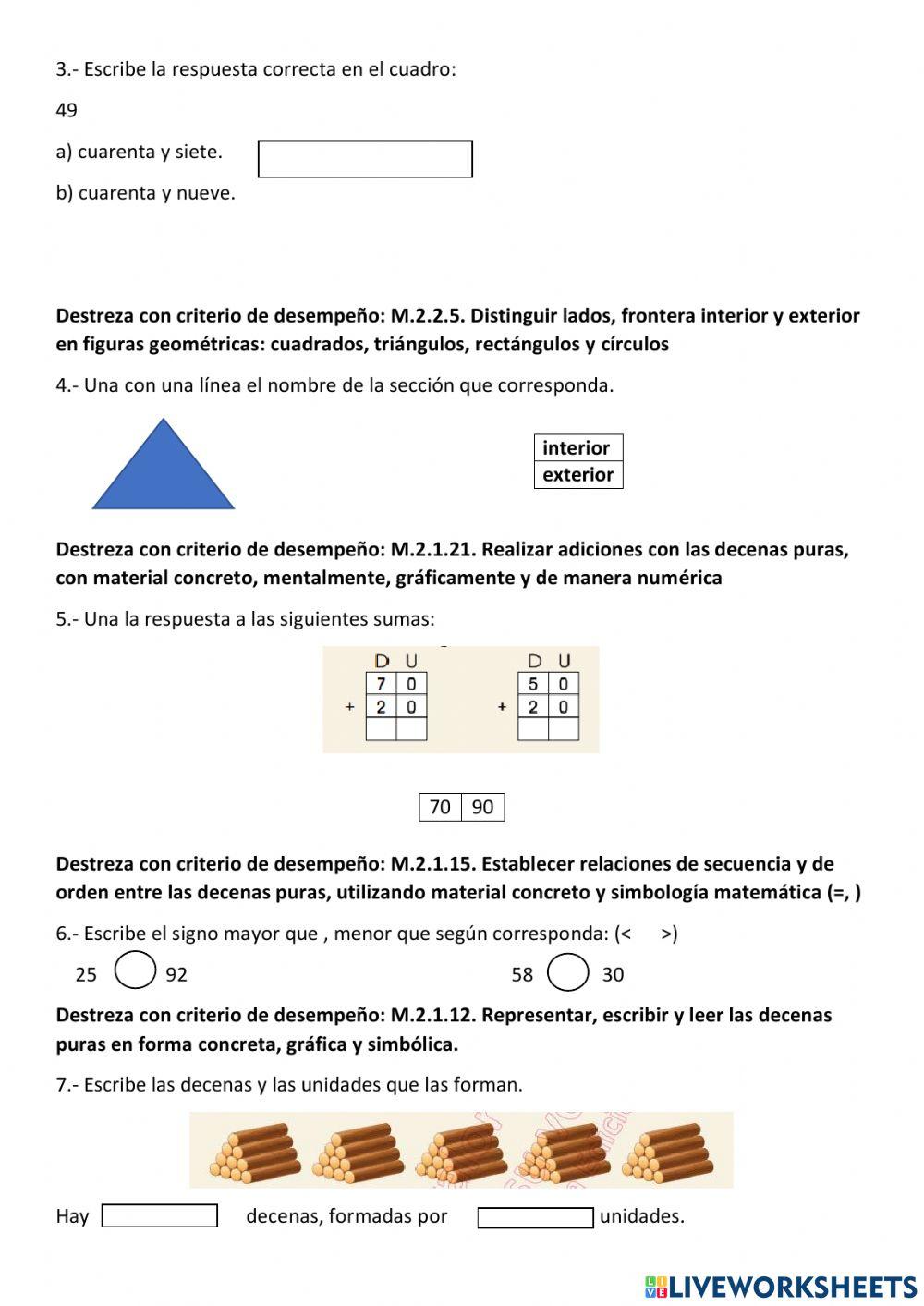 Diagnóstico matemática
